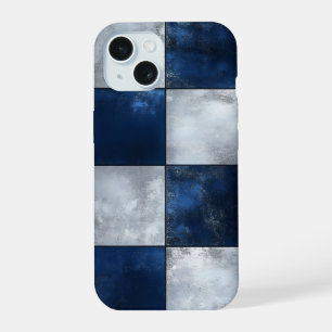 Coque iPhone 15 Motif argent et bleu