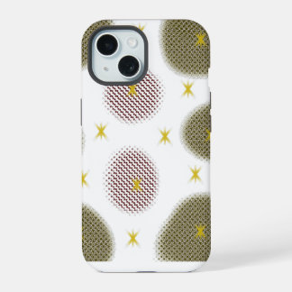 Coque iPhone 15 Motif artistique rouge et or"