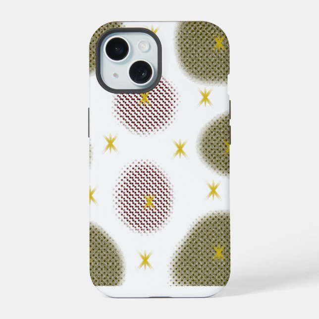 Coque iPhone 15 Motif artistique rouge et or" (Verso)