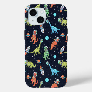 Coque iPhone 15 Motif Astronaute Dinosaure pour Enfants