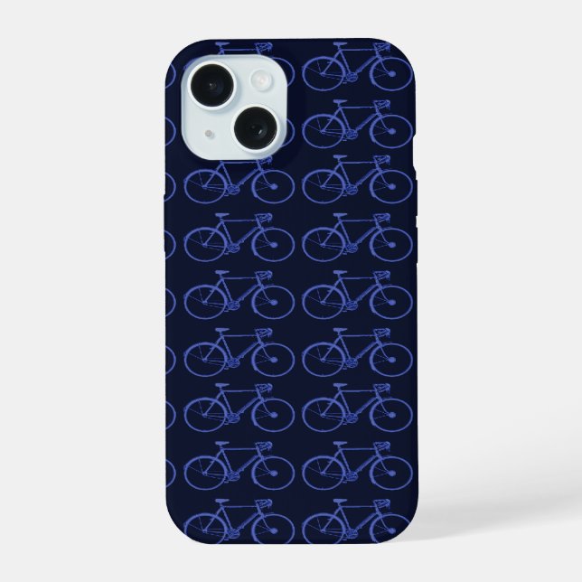 Coque iPhone 15 Motif bleu de vélos (Verso)