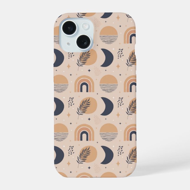 Coque iPhone 15 Motif Boho Organique (Verso)