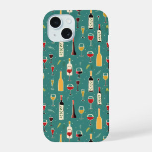 Coque iPhone 15 Motif Bouteilles et verres