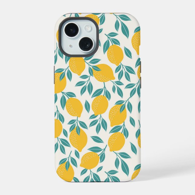 Coque iPhone 15 Motif Branches de Citron Sucré (Verso)