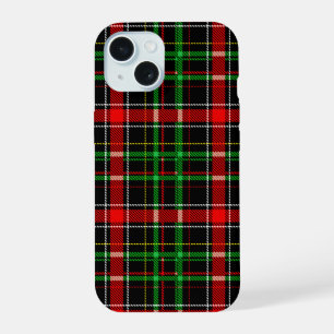 Coque iPhone 15 Motif carreau flanelle Noël noir tartan