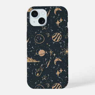 Coque iPhone 15 Motif céleste de l'espace vintage