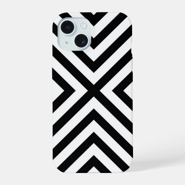 Coque iPhone 15 Motif Chevron Abstrait moderne (Verso)