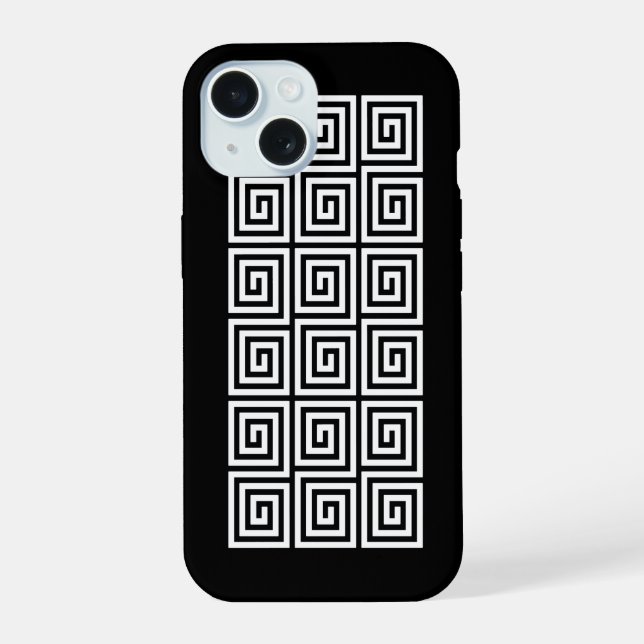 Coque iPhone 15 Motif clé grec (Verso)