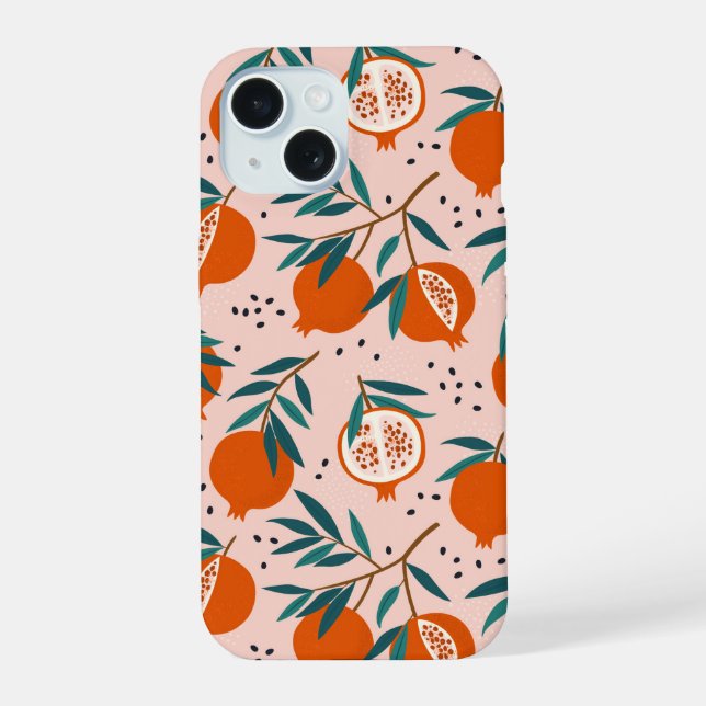 Coque iPhone 15 Motif coloré de grenade (Verso)