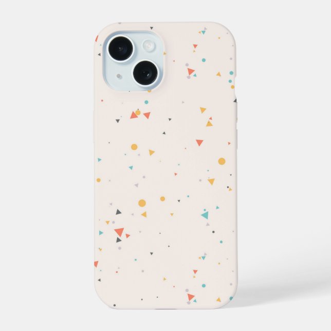 Coque iPhone 15 Motif Confetti Dots & Triangle (Verso)