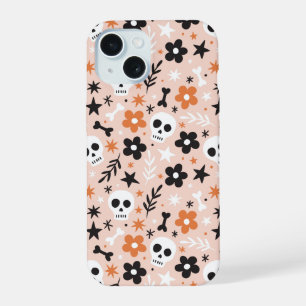 Coque iPhone 15 Motif Crâne de Fleur