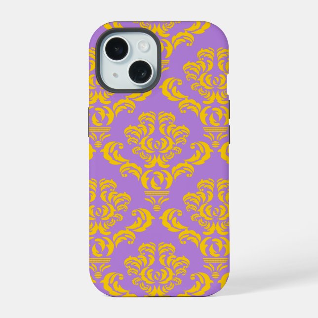 Coque iPhone 15 Motif damassé de l'Empire français #4 (Verso)