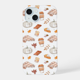 Coque iPhone 15 Motif d'aquarelle confortable Autumn Essentials