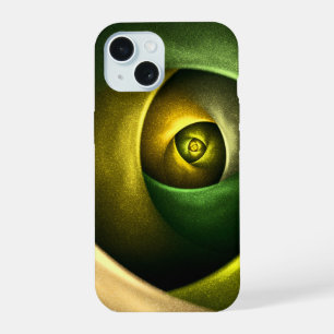 Coque iPhone 15 Motif d'art abstrait moderne floral tourbillon ver