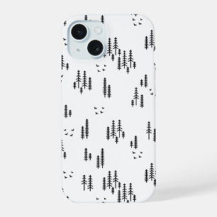 Coque iPhone 15 Motif d'art de Forest Line