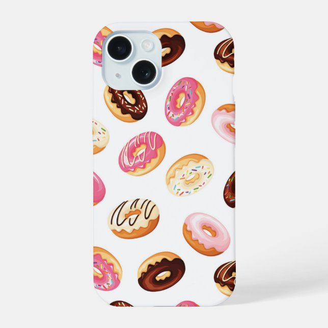 Coque iPhone 15 Motif de beignet sucré (Verso)