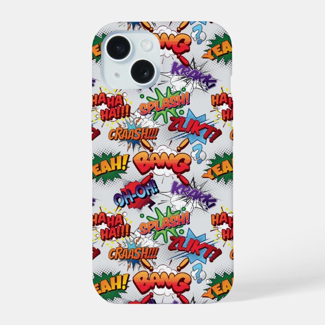 Coque iPhone 15 Motif de bulle Superhero (Verso)