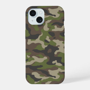Coque iPhone 15 Motif de camouflage vert