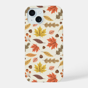 Coque iPhone 15 Motif de chute de feuilles d'automne coloré