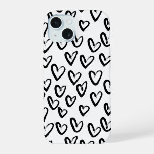 Coque iPhone 15 Motif de cœur en coup de pinceau