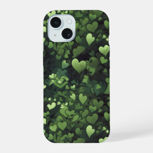 Coque iPhone 15 Motif de coeur vert foncé