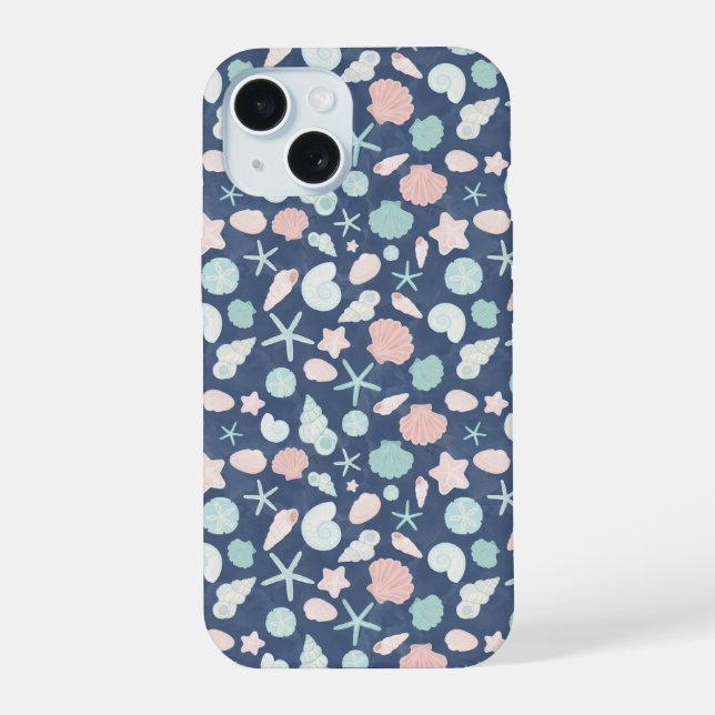 Coque iPhone 15 motif de coquillages (Verso)
