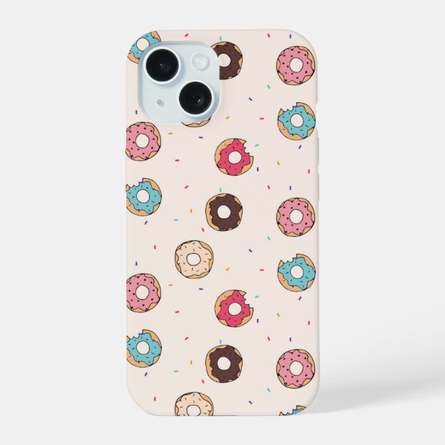 Coque iPhone 15 Motif de donut sucré (Verso)