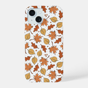 Coque iPhone 15 Motif de feuilles d'automne et de glands