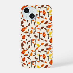 Coque iPhone 15 Motif de feuilles de chute légère