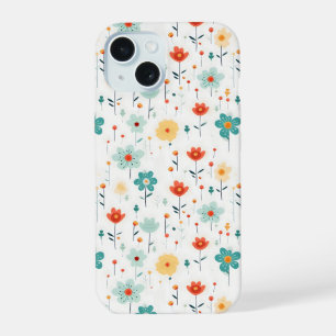 Coque iPhone 15 Motif de fleurs mignonnes et colorées