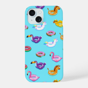 Coque iPhone 15 Motif de flotteur de piscine d'été