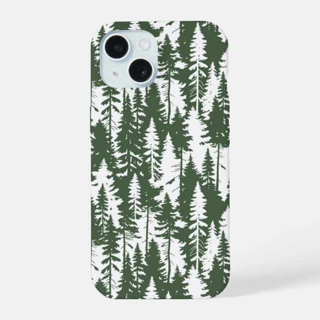 Coque iPhone 15 Motif de forêt boisée (Verso)