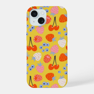 Coque iPhone 15 Motif de fruits à baies colorés