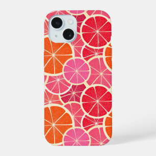 Coque iPhone 15 Motif de fruits citrins Orange & Pamplemousse