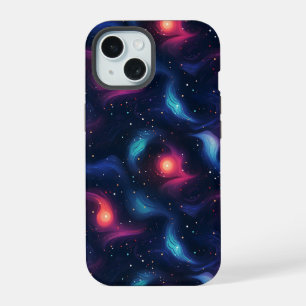 Coque iPhone 15 Motif de galaxie bleu foncé