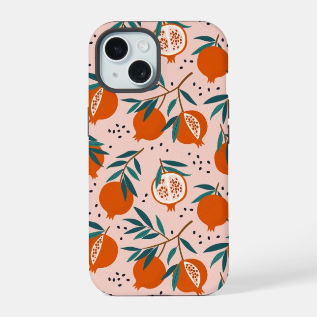 Coque iPhone 15 Motif de grenade coloré (Verso)