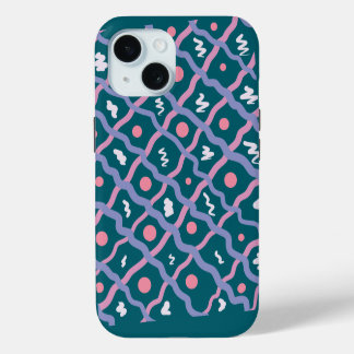 Coque iPhone 15 motif de ligne de brosse simple