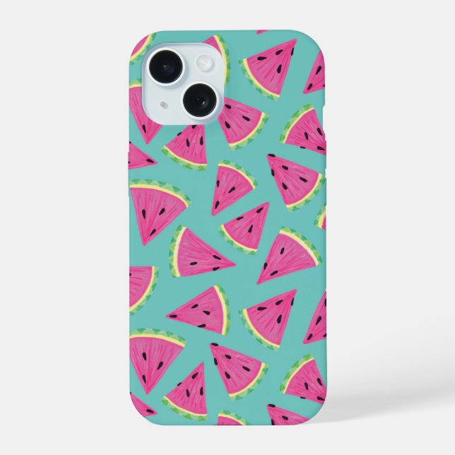 Coque iPhone 15 Motif de melon à la menthe (Verso)