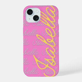 Coque iPhone 15 Motif de nom de signature Isabella