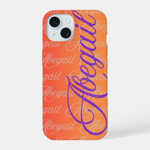 Coque iPhone 15 Motif de nom extensible Abegail