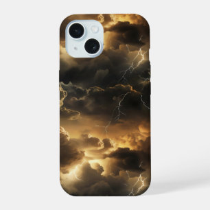 Coque iPhone 15 Motif de nuages d'orage