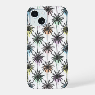 Coque iPhone 15 Motif de palmier à gouttes de peinture