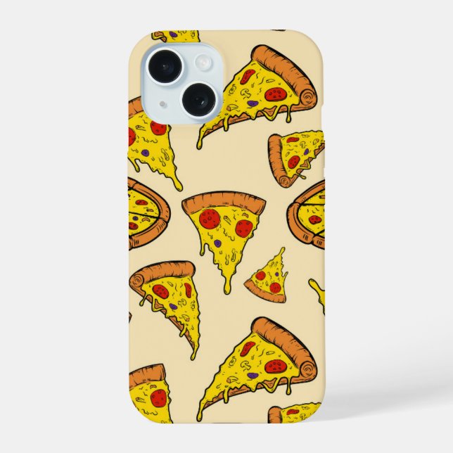 Coque iPhone 15 Motif de pizza au fromage fondu (Verso)
