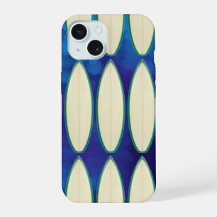 Coque iPhone 15 motif de planche de surf blanche