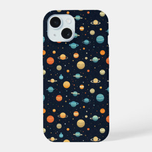 Coque iPhone 15 Motif de planète spatiale colorée