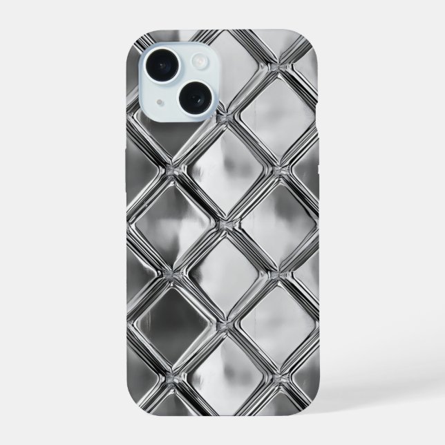 Coque iPhone 15 Motif de plaque d'argent (Verso)