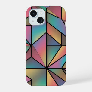 Coque iPhone 15 Motif de prisme iridescent géométrique