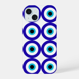 Coque iPhone 15 Motif de protection contre le mauvais œil sur tout