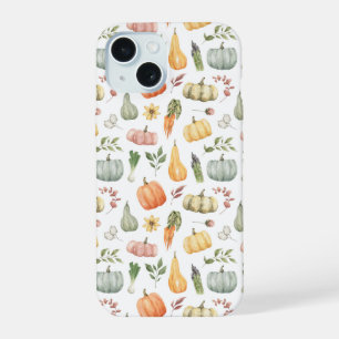 Coque iPhone 15 Motif de récolte d'automne à l'aquarelle