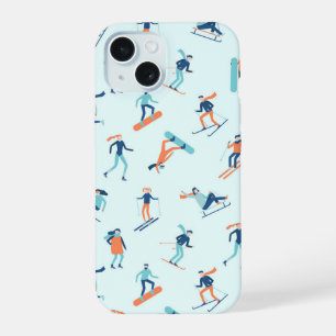 Coque iPhone 15 Motif de sports d'hiver